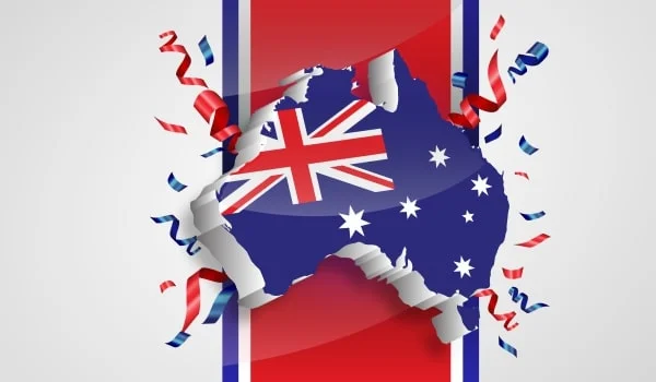 Bandera de Australia en forma de Australia