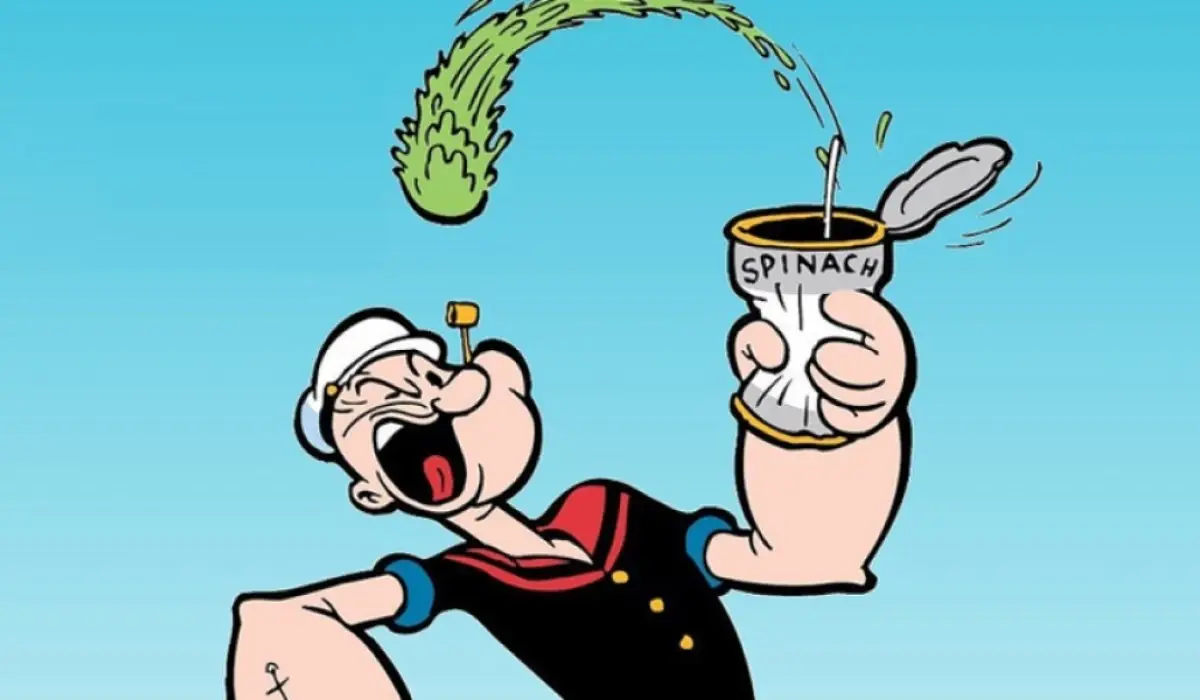 Ilustración de Popeye el marino con espinacas