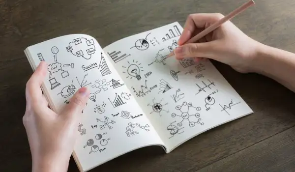 Libro de Sketchnote con varias figuras